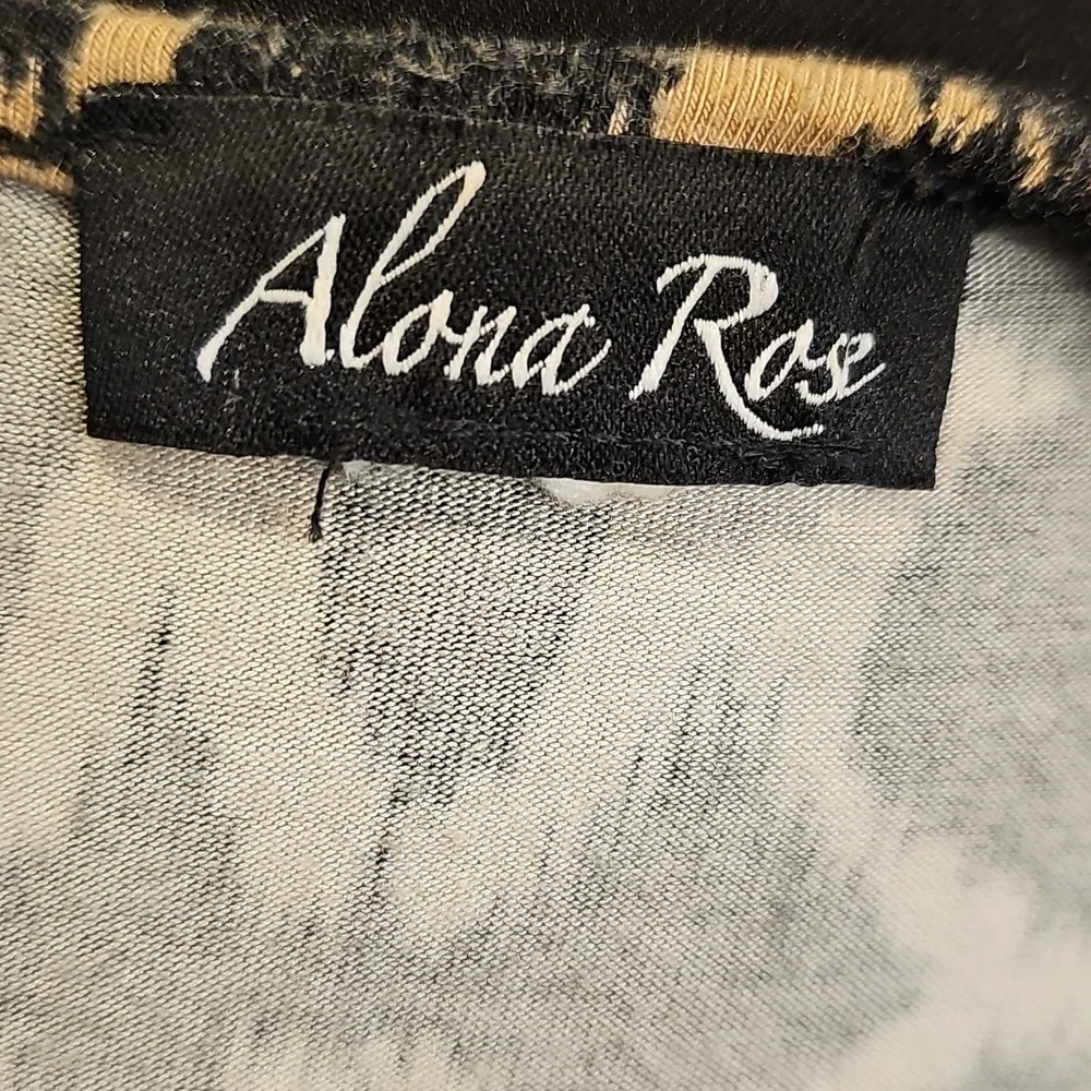 Alona Rose Long Black and Tan Print Vest